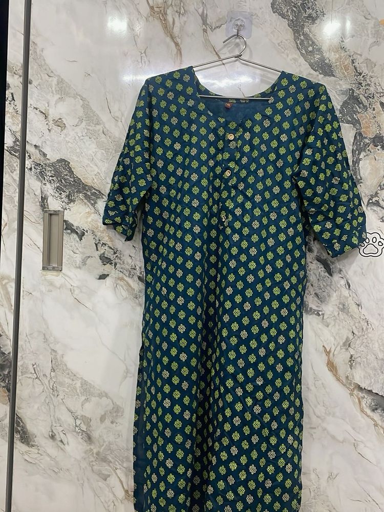 Stylish Teal Kurta with Print
