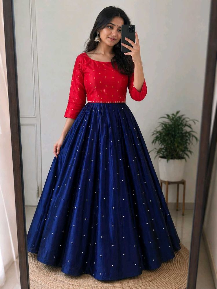 Blue And Pink Combo Gown