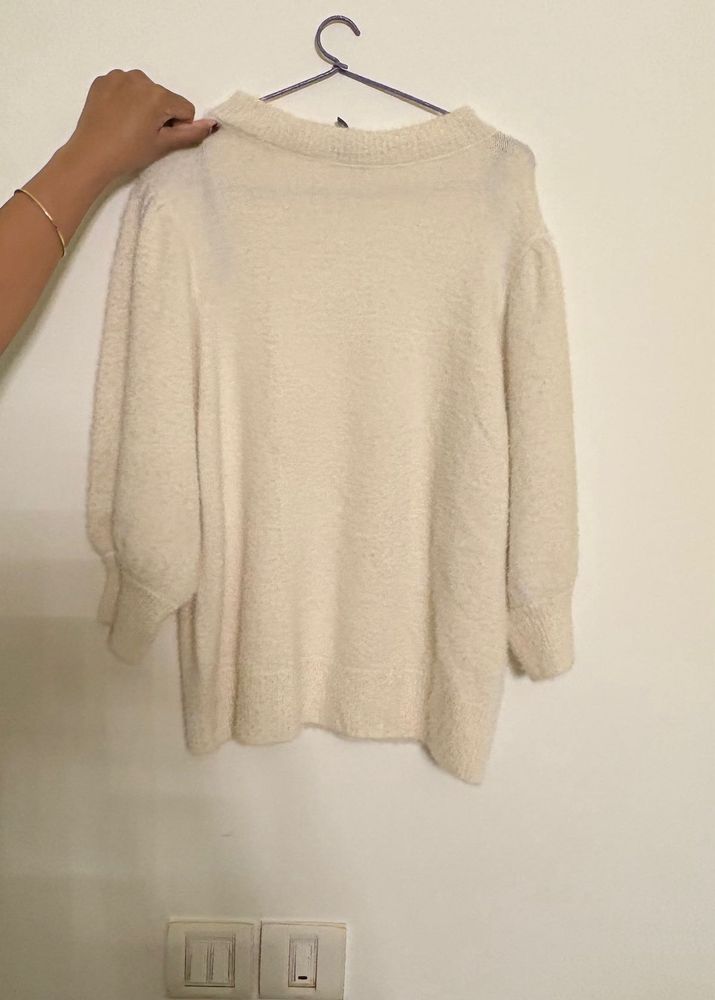 Cream Fuzzy Sweater