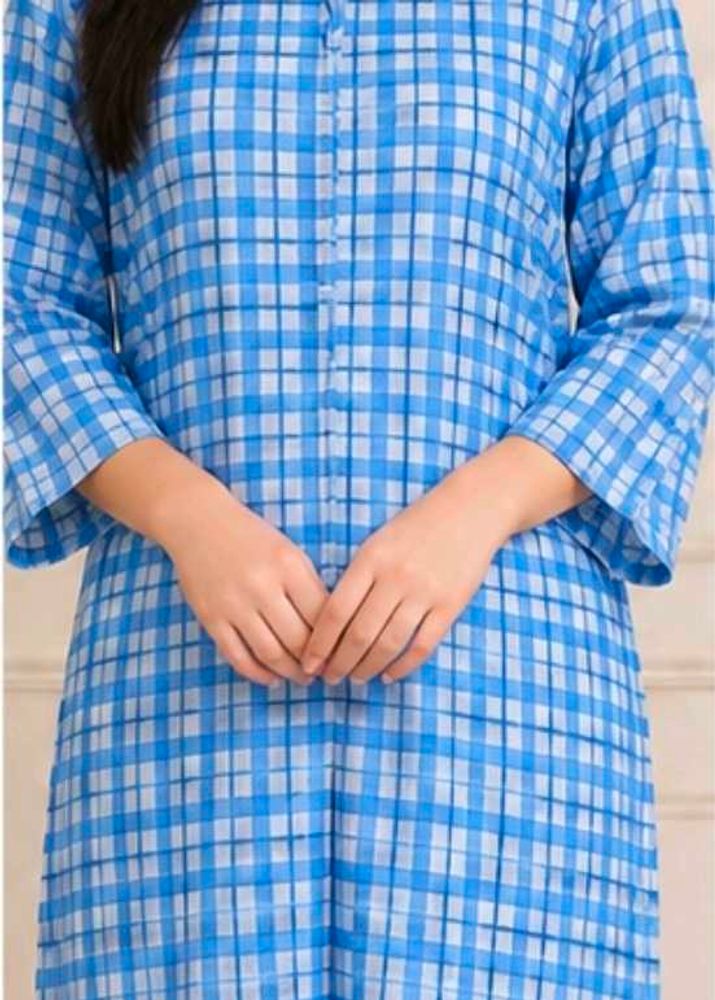 Blue Checkered Kurta