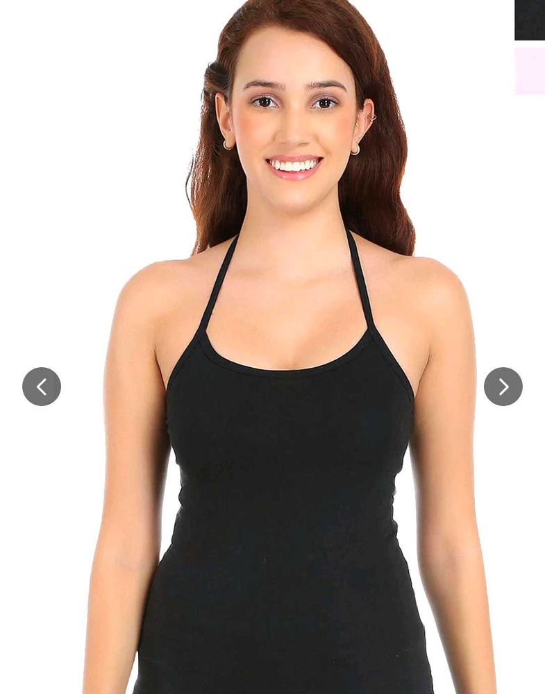 Sleek Black Halter Neck Camisole