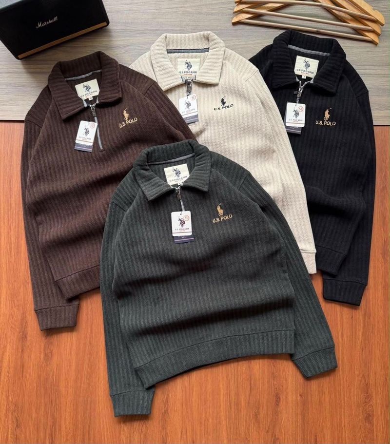 US Polo Quarter Zip Sweater
