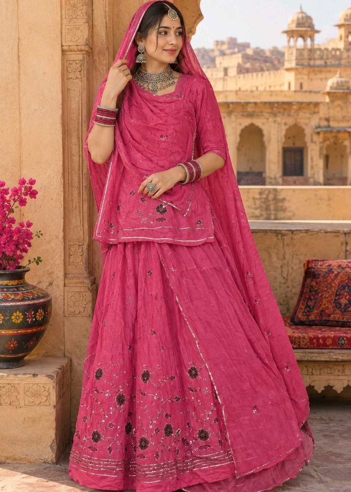 Pink Rajputi poshak
