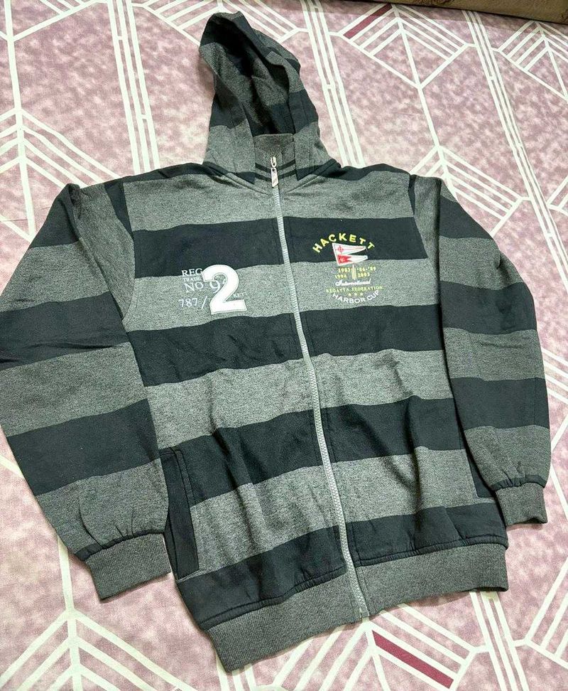 Striped Zip-Up Hoodie