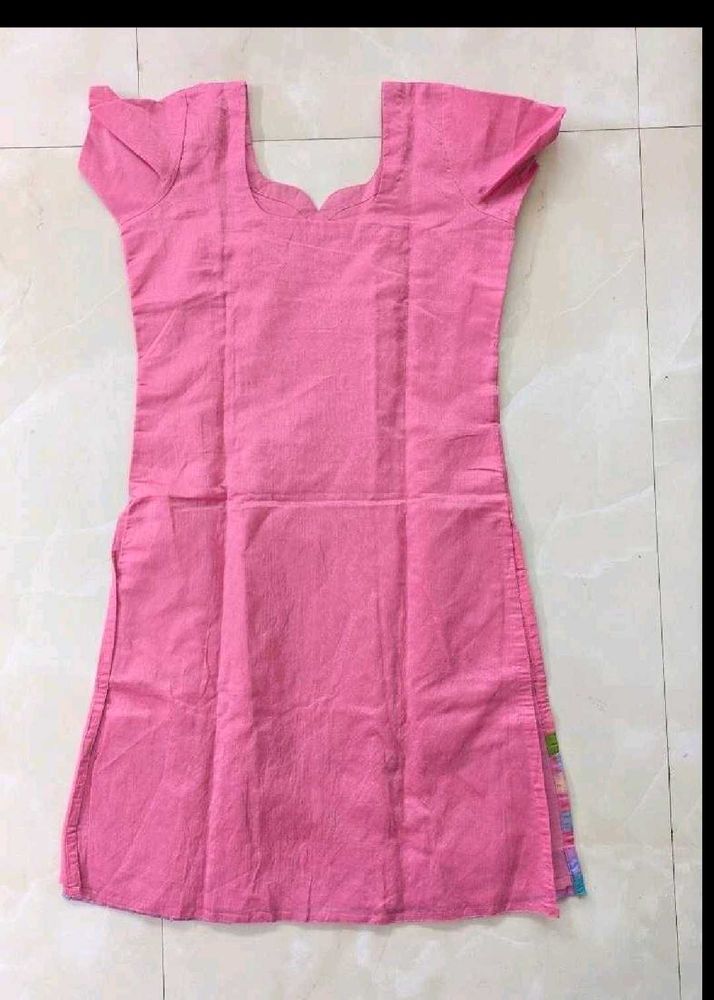 Pink Cotton Kurti