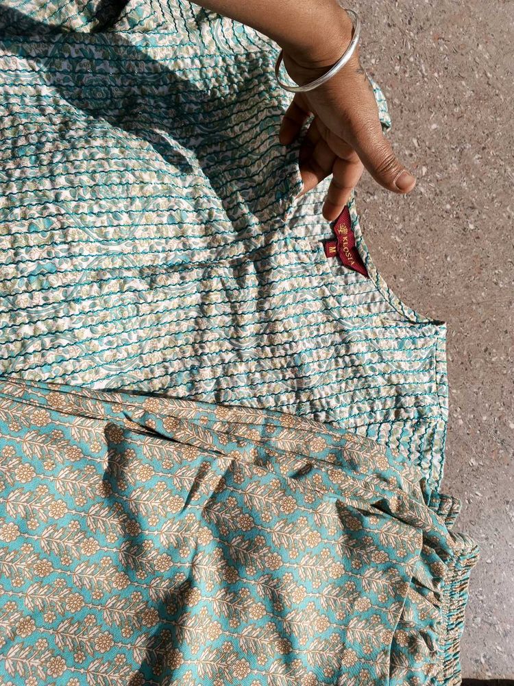 🔥💥Unused Printed Kurta set Full Sequence Work