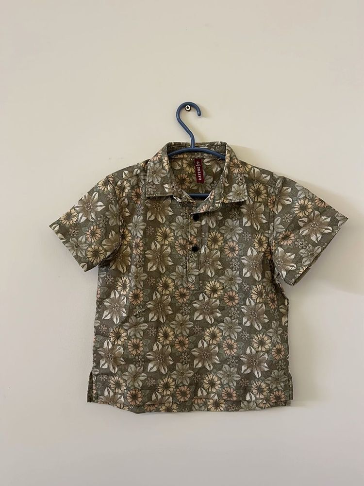 Floral Print Short Sleeve Shirt