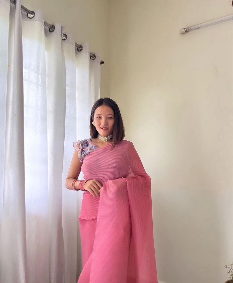 Georgette Crush Saree