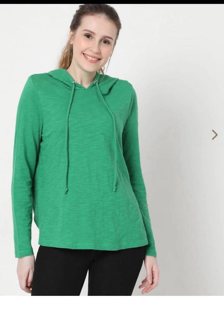 Vero Moda Green Hooded Long Sleeve T-Shirt
