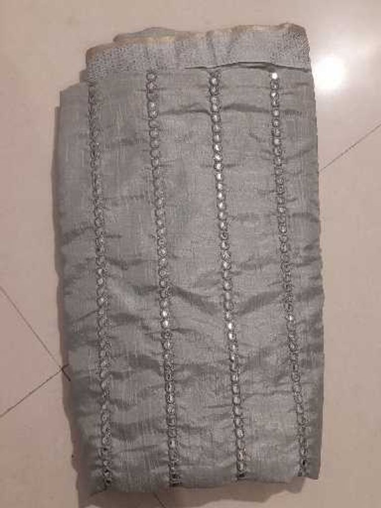 Silver Mirror  Saree