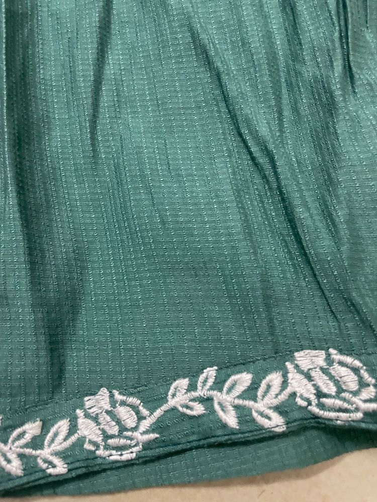 Embroidered Green plazzo