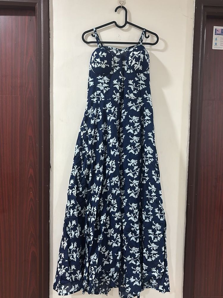 Navy Floral Print Sundress