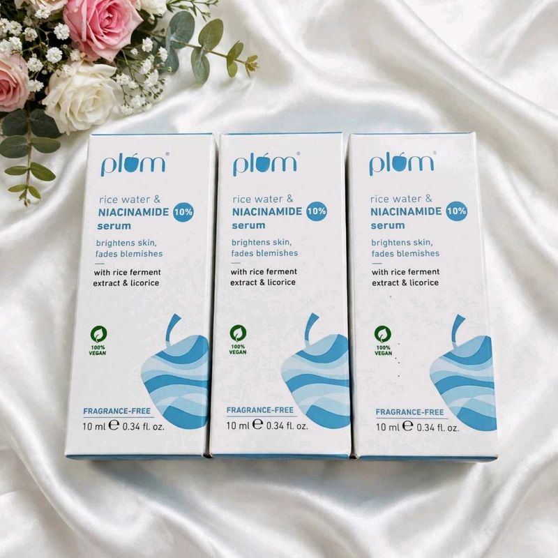 Plum Rice Water &amp; Niacinamide Serum 3-Pack