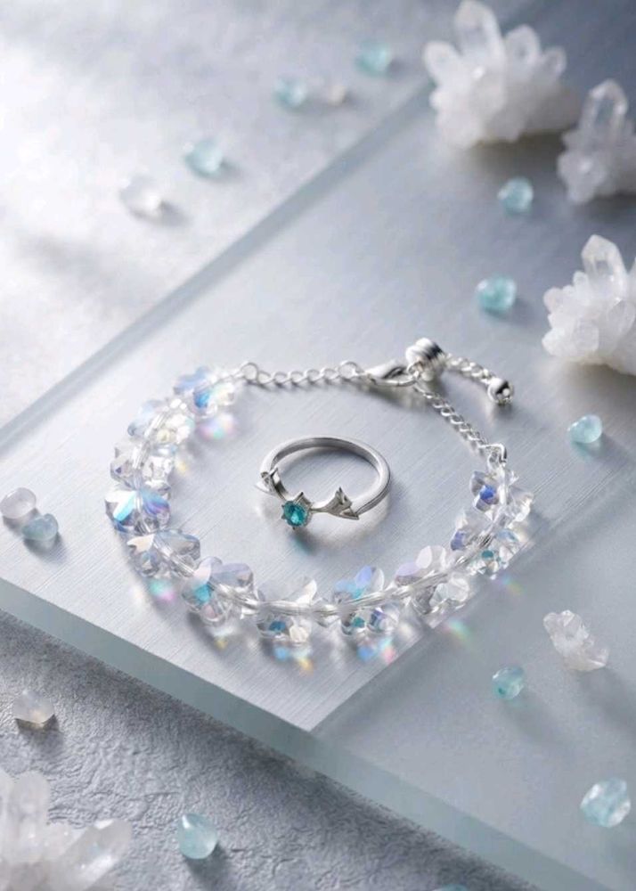 Sparkling Crystal Bracelet and Ring Set