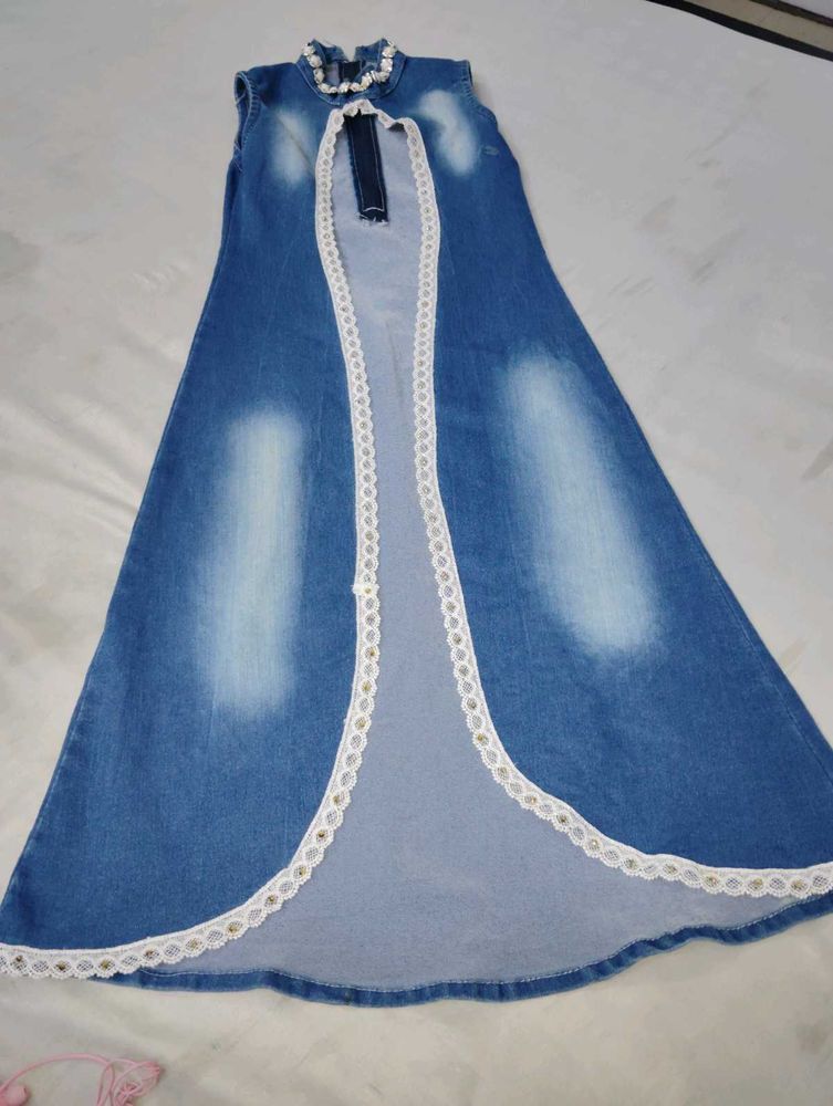 Denim shrug with Lace Trim