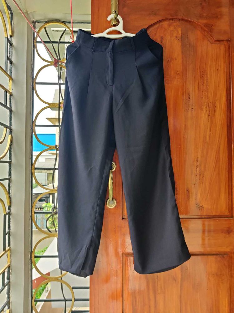 High Waist Korean Trouser Midnight Blue