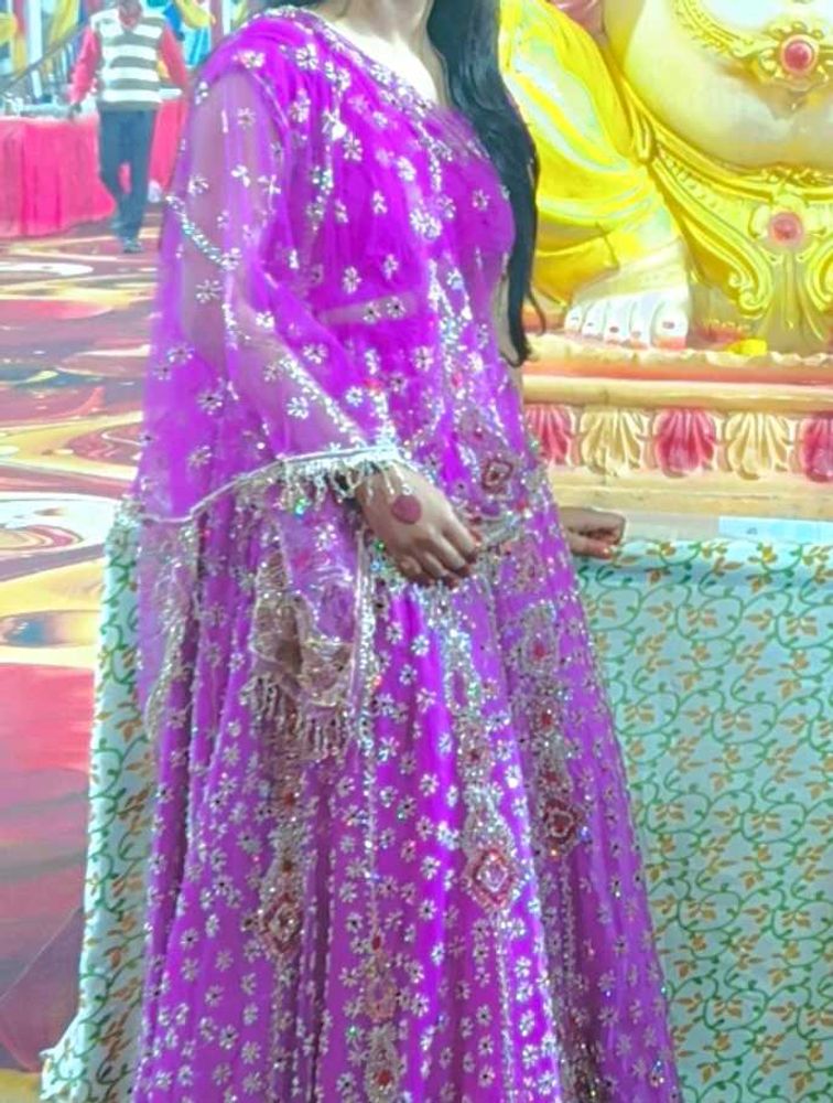 Stunning Purple Embroidered Lehenga Choli