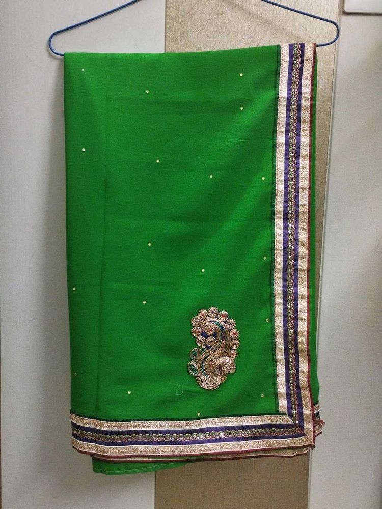 PARTY WEAR SAREE WITH STITCHED BLOUSE