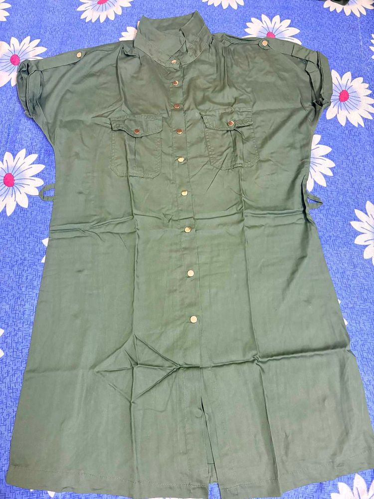 green women shirt dress