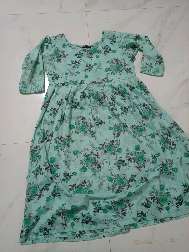 Green Colour Ka Frock With Plazo