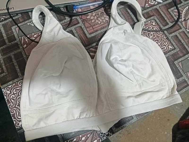 Comfortable White Cotton Bra