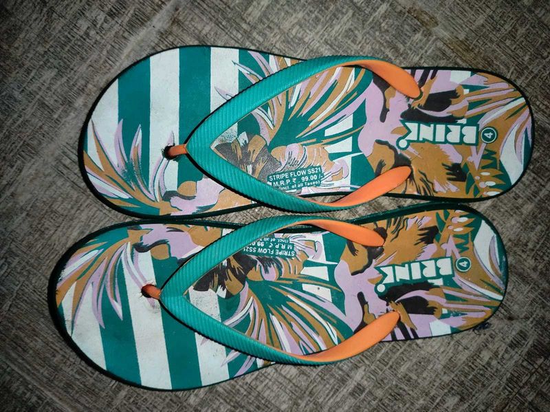Tropical Print Flip Flops