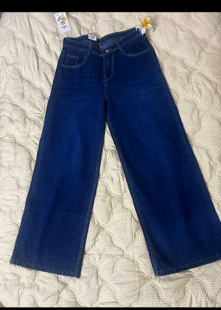 Wide Leg Dark Wash Denim Jeans