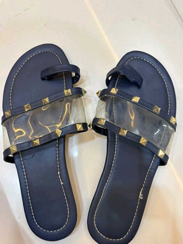 Stylish Studded Clear Strap Sandals
