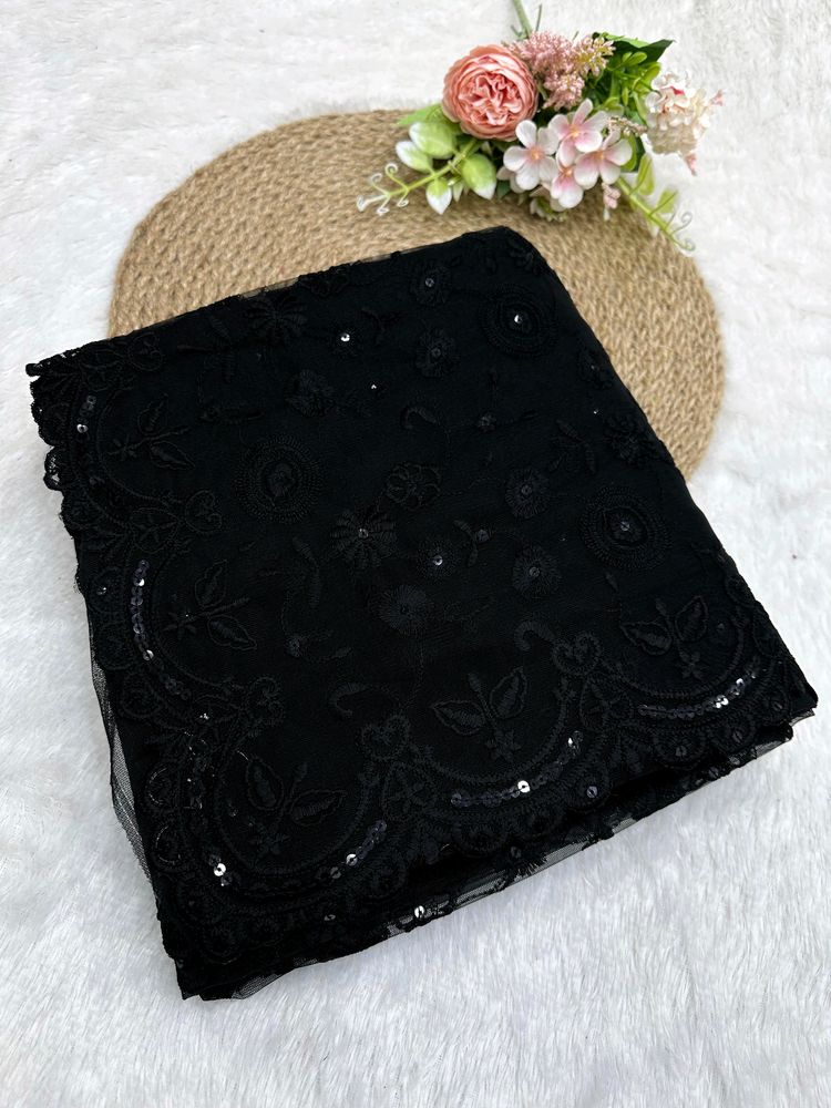 Bollywood Black Net Fabric Saree