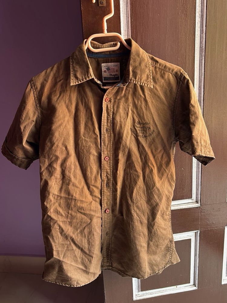 Men's Brown Short Sleeve Shirt