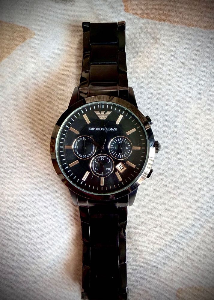 Emporio Armani Black Chronograph Watch