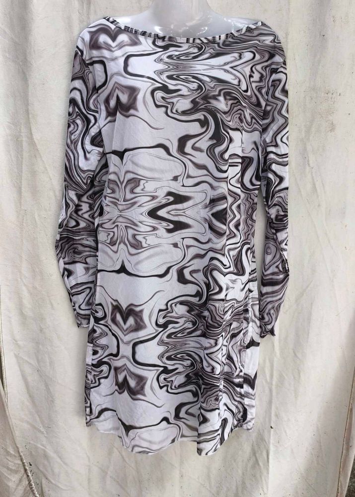 I. Marble mesh bodycon