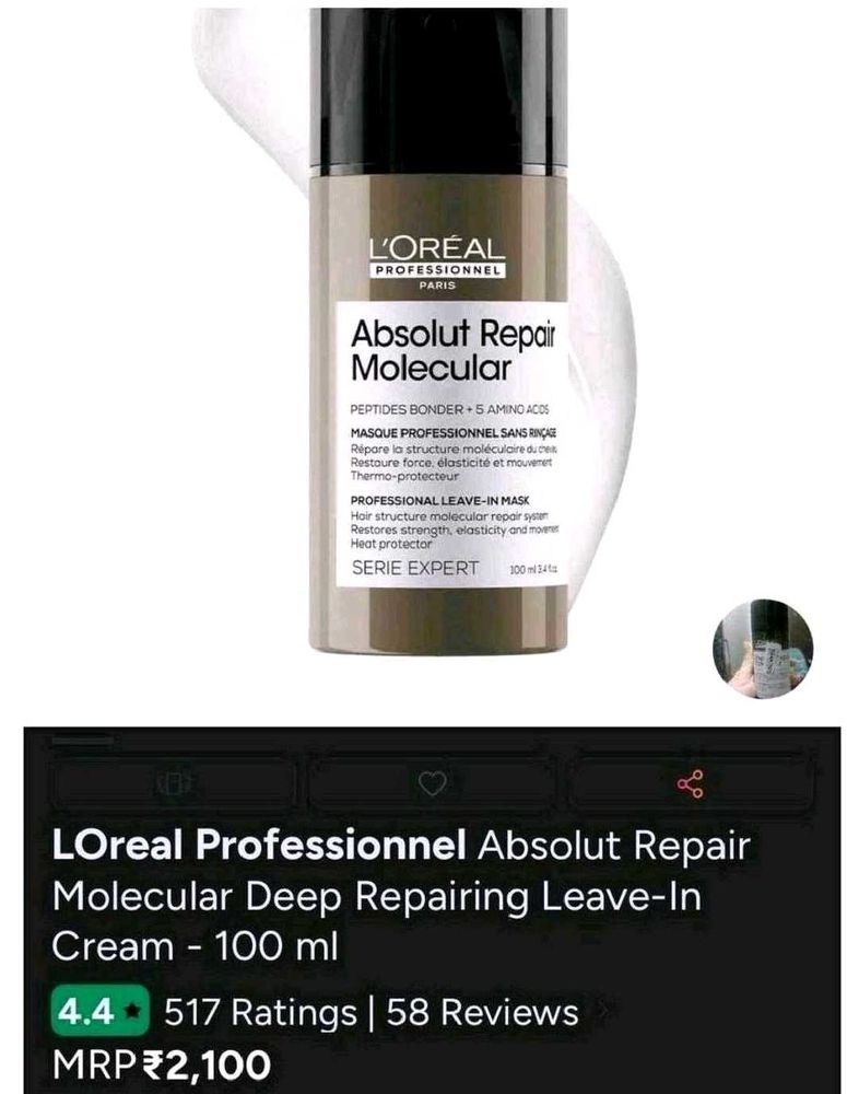 ⬇️⬇️⬇️⬇️L'Oreal Absolut Repair Molecular Mask