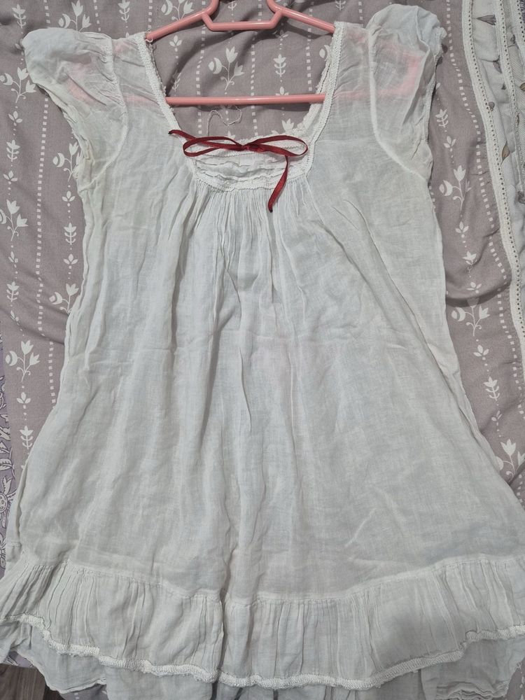 White sheer babydoll dress/top