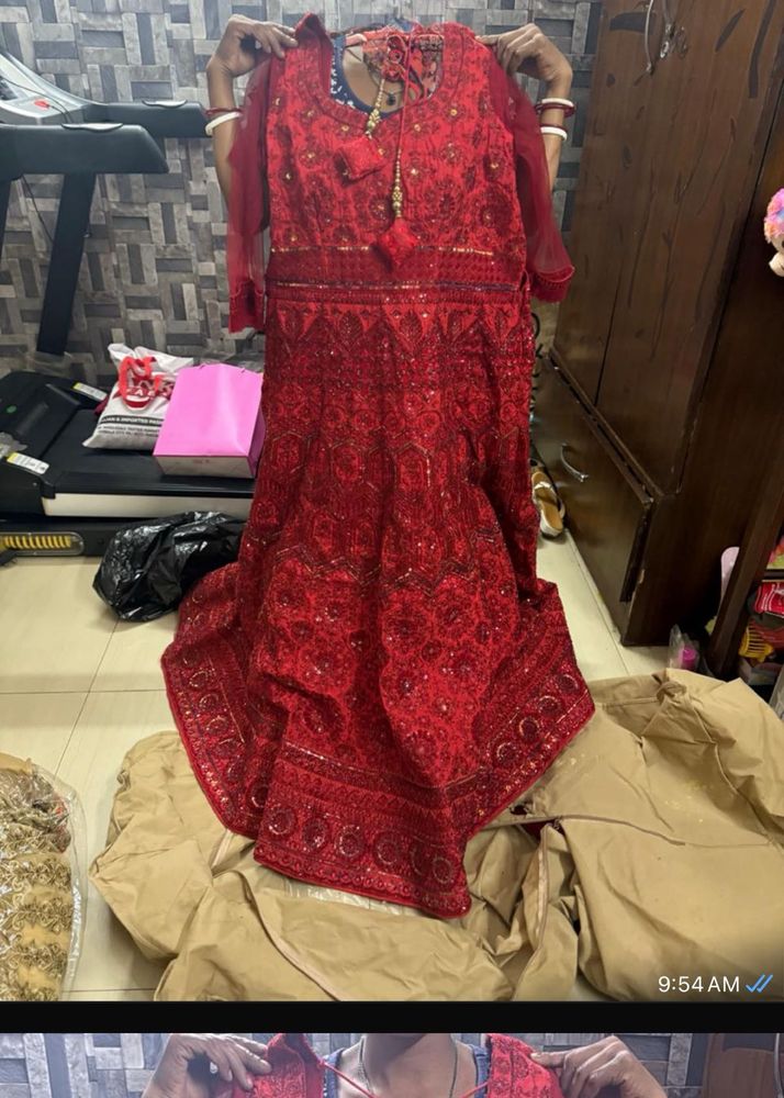 Red Embroidered dress