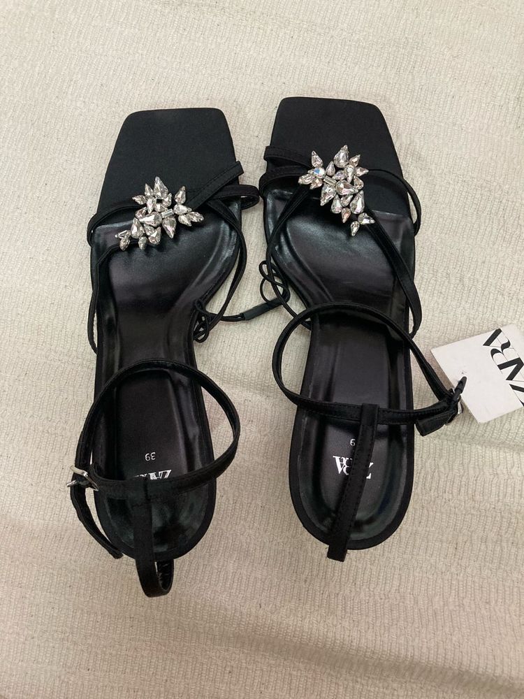 ZARA Sparkling Black Heels - Elegant &amp; Chic