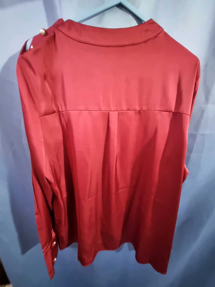 vero moda Burgundy Buttoned Blouse