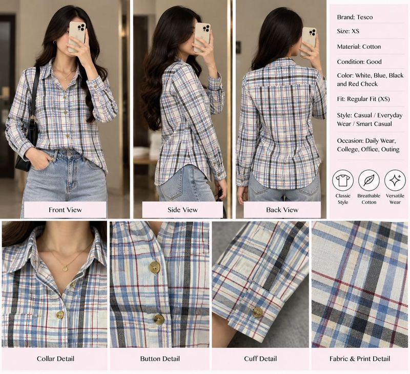 Tesco Plaid Long Sleeve Shirt