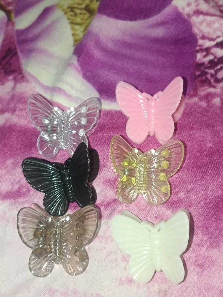 Set of 6 Butterfly Hair Clips