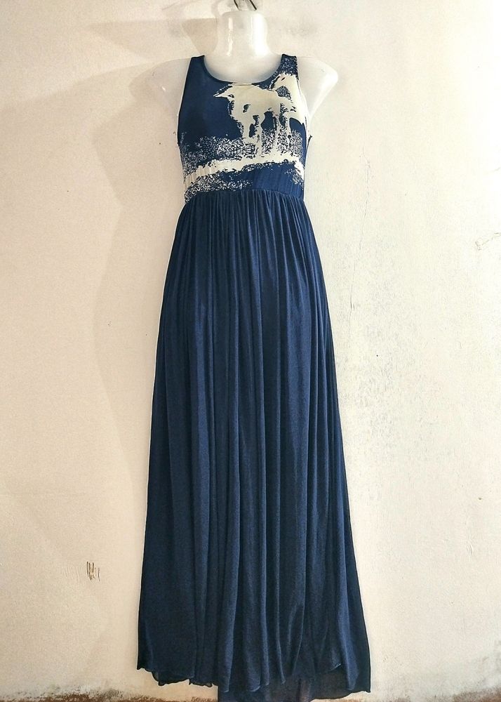 Boho Maxi Dress with Horse Print