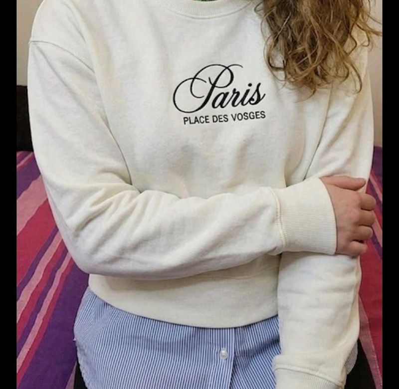 Paris Graphic Sweatshirt with Shirt Detail