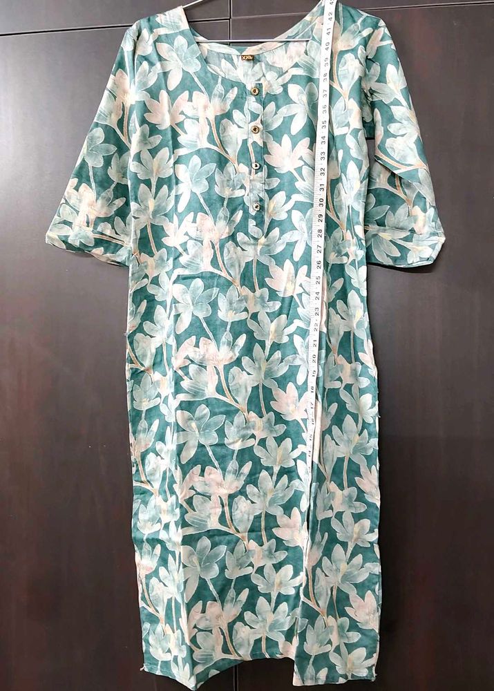 Green Floral Print Kurta