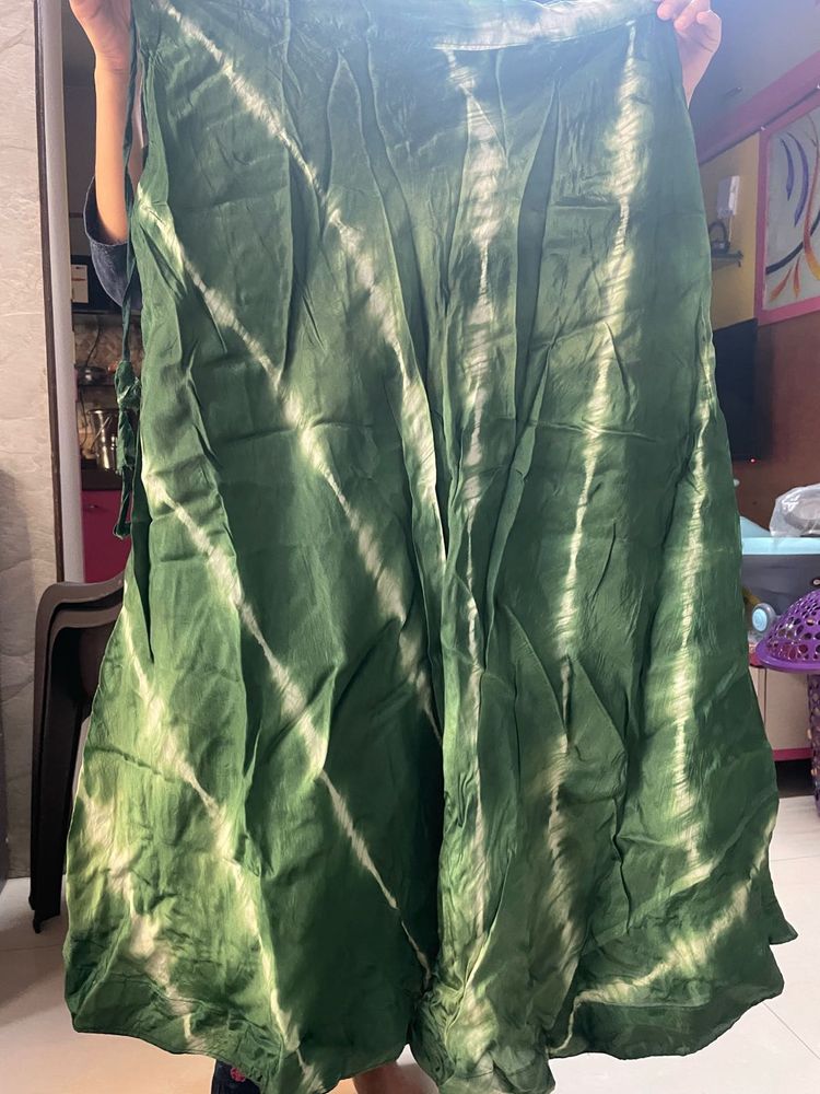 Green Tie-Dye Ethnic lehenga