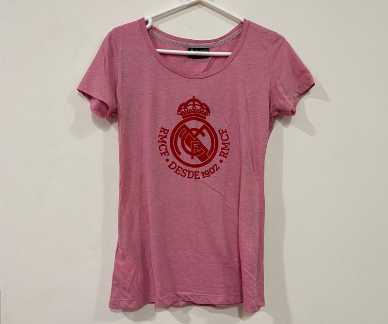 Original Real Madrid Pink Graphic T-Shirt (M)