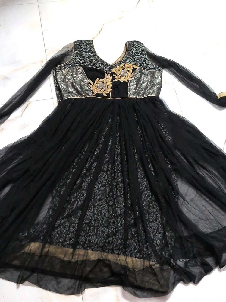 Diwali special Elegant Black Anarkali Gown