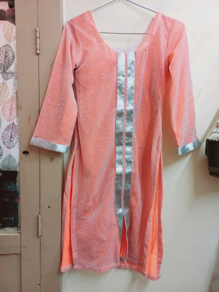 Sparkly Peach Kurta