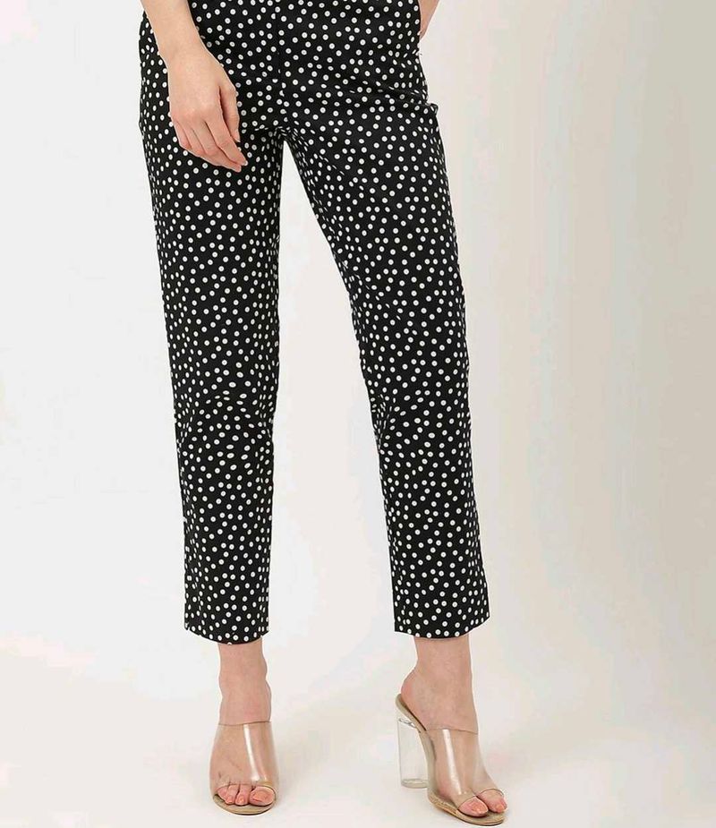 Very Beautiful Net Top With Dot Print Trouser