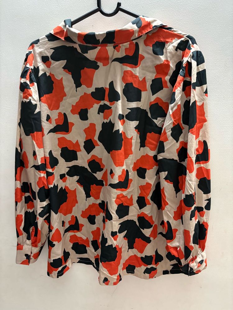 Patterned Long Sleeve Blouse