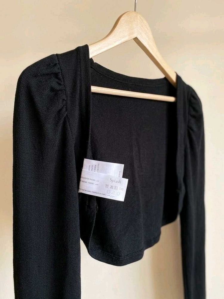 Splash Black Cropped Bolero