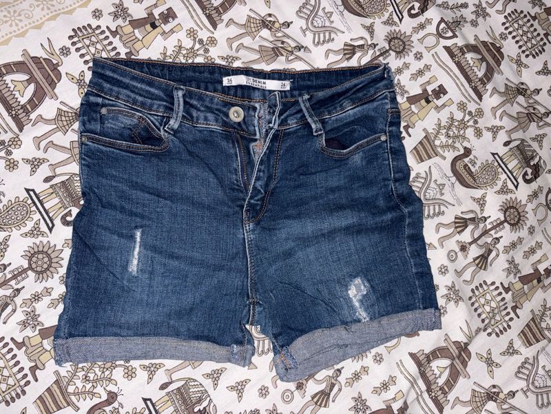 Distressed Denim Shorts